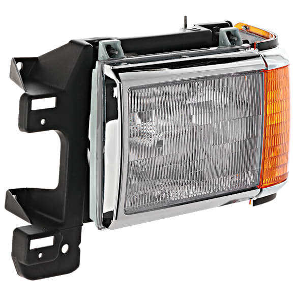 Driver Side Headlight, with Bulb, Halogen, Clear Lens, with Chrome Trim