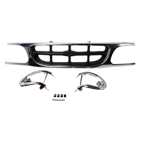 1997 Ford Explorer Eddie Bauer - Grille, Chrome Shell with Silver Gray Insert