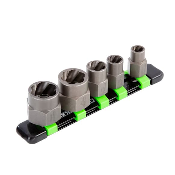 22992 5 Piece Spiral Type Extractor Set on Aluminum Rail