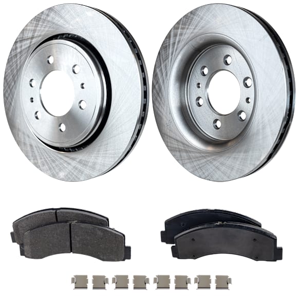 2018 Ford Expedition - 2-Wheel Set Front Brake Disc and Pad Kit, Plain Surface, 6 Lugs, 350.01 mm, 3.5L 6Cyl, Includes (2) Disc and (1) Pad Set