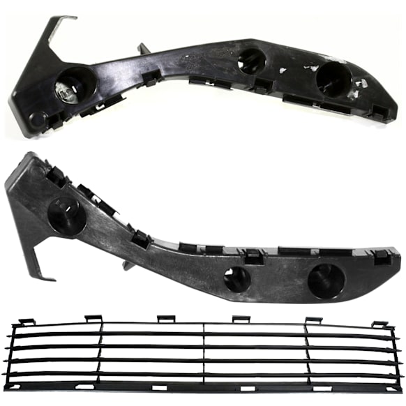 2004-2009 Toyota Prius - 3-Piece Kit Front, Driver and Passenger Side, Lower Bumper Grille, Textured Black, Includes (2) Bumper Bracket and (1) Bumper Grille