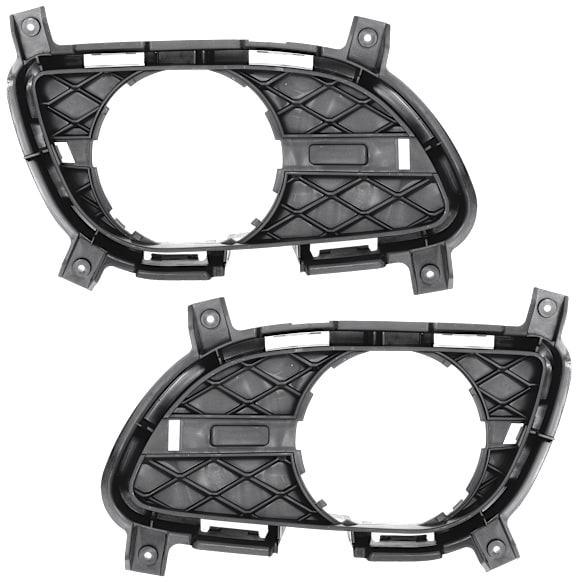 Front, Driver and Passenger Side, Inner Fog Light Trims, Textured Black