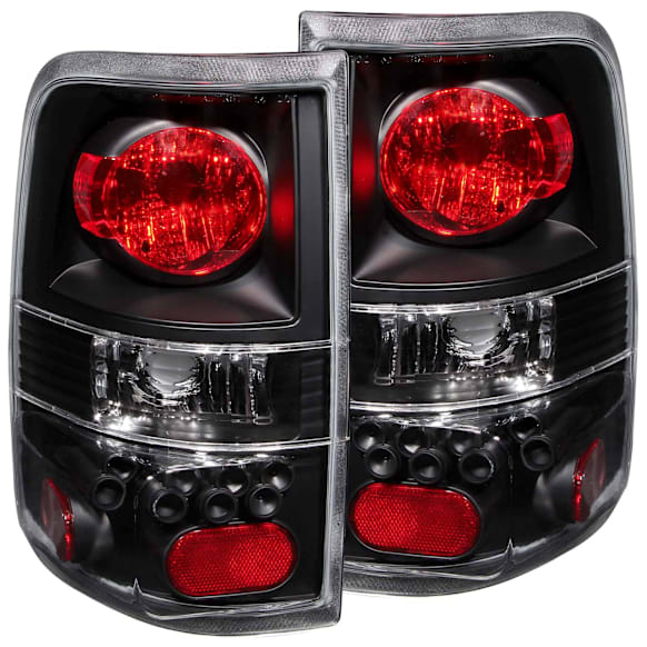 211060 Driver and Passenger Side Halogen Tail Light, Without bulb(s), Clear Lens, Black Interior, Euro Series