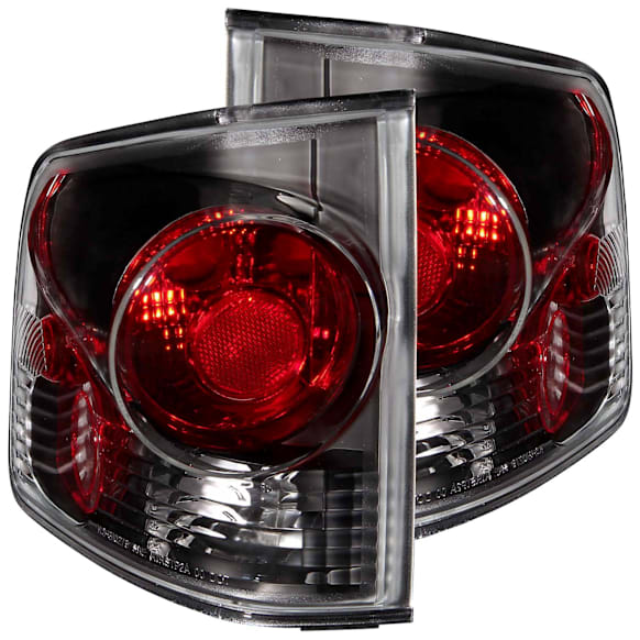211165 Driver and Passenger Side Halogen Tail Light, Without bulb(s), Dark Smoked Lens, Black Interior, Euro Series