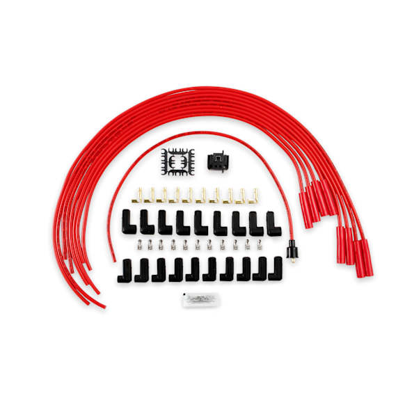 5040R Spark Plug Wire Set - 8mm - Universal - Red Wire With Red Straight Boots