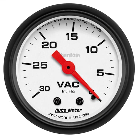 5784 Phantom Series Gauge, Vacuum, 2 1/16in. 30Inhg, Mechanical.