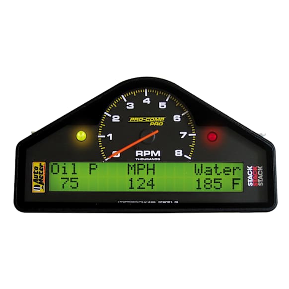 6001 Pro-Comp Street Dash Display, 8K Rpm/Mph/Oilp/Oilt/Wtmp/Volt.