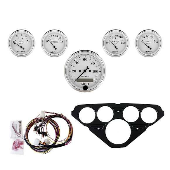 7049-OTW Direct Fit Dash Kit, Chevy Truck 55-59, Mph/Fuel/Oilp/Wtmp/Bat, Otw