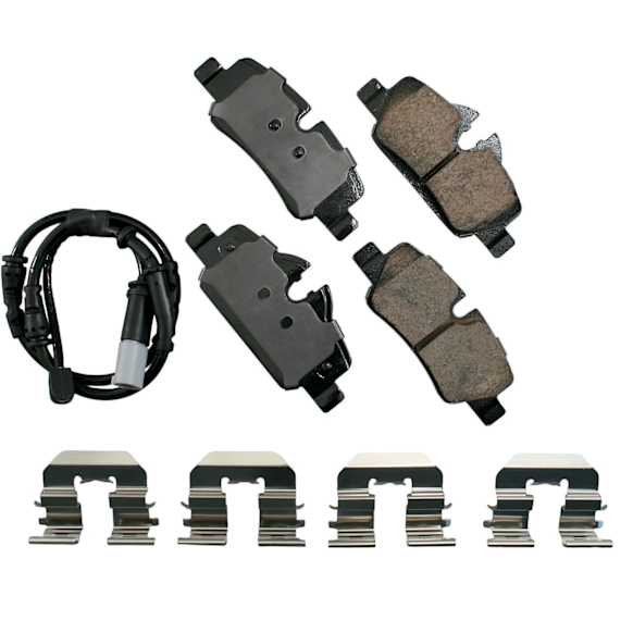 2016 Mini Cooper - Rear Brake Pad Set, Contents Includes Electronic Wear Sensor and Premium Stainless Hardware; OE Pad Material is Ceramic, Euro Series