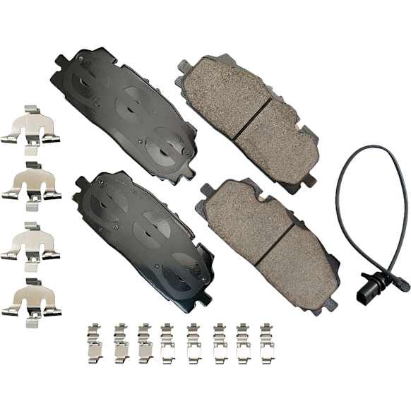 2021 Audi S4 - Front Ceramic Brake Pad Set, With Rear Disc, With Pad Wear Sensor; Pad Wear Sensor Type Electronic; With abutment clips, Euro Series