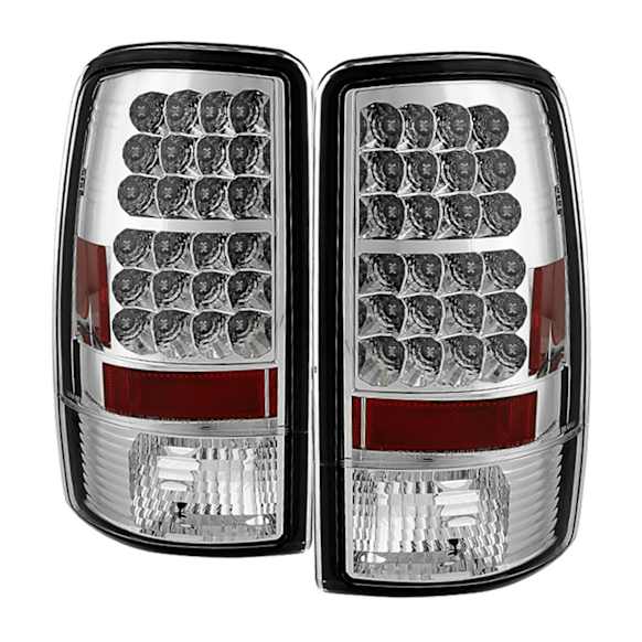 2005 GMC Yukon - Driver and Passenger Side LED Tail Light, With bulb(s),  Uses Stock Bulbs, Horizontal Doors/Overhead Hatch, Clear Lens, Chrome Interior, Sport Utility, LED Series