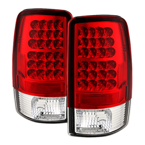 2002 Chevrolet Suburban 1500 - Driver and Passenger Side LED Tail Light, With bulb(s),  For Lift Gate Style Only, Uses Stock Bulbs, Clear Lens, Chrome Interior, Sport Utility, LED Series