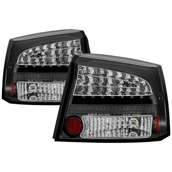 2007 Dodge Charger - Driver and Passenger Side LED Tail Light, With bulb(s),  Uses Stock Bulbs, Clear Lens, Black Interior, Sedan, LED Series
