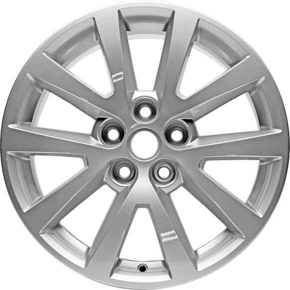 2014 Chevrolet Malibu - Aluminum Silver Wheel, 10 Spoke; Factory Replacement (Associated Hollander Numbers: 5561; 5608); OE: 23123760, 18 in. x 8 in., 5 x 120 mm Bolt Pattern