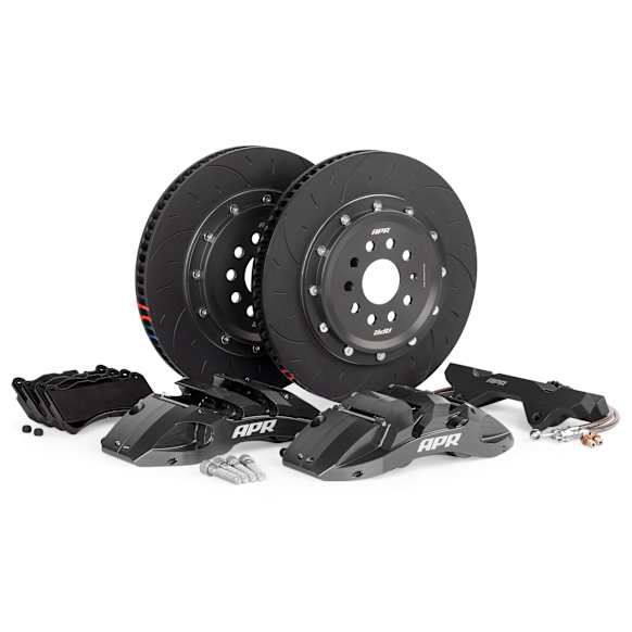 BRK00067 2-Piece Directional Series - 370mm. Slotted, Grey Powdercoated 6-Piston Caliper, 2-Wheel Set   