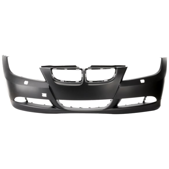 Front Primed Bumper Cover, Base Model, Sedan/Wagon, With Fog Light Holes, Without Park Distance Control Holes, With Headlight Washer Holes