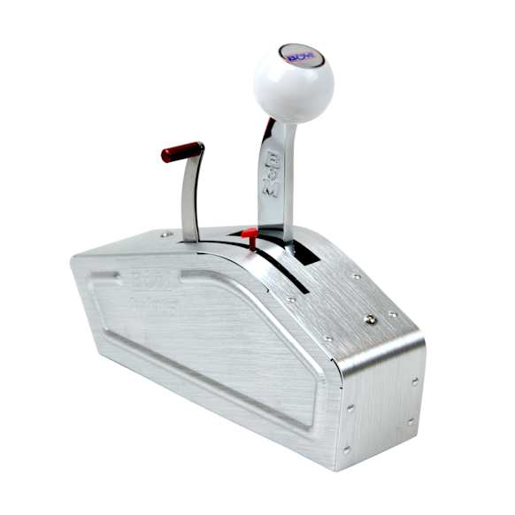 80842 Shifter - Chrome stick, White Knob, Stainless Steel, Automatic, Direct Fit, Sold Individually