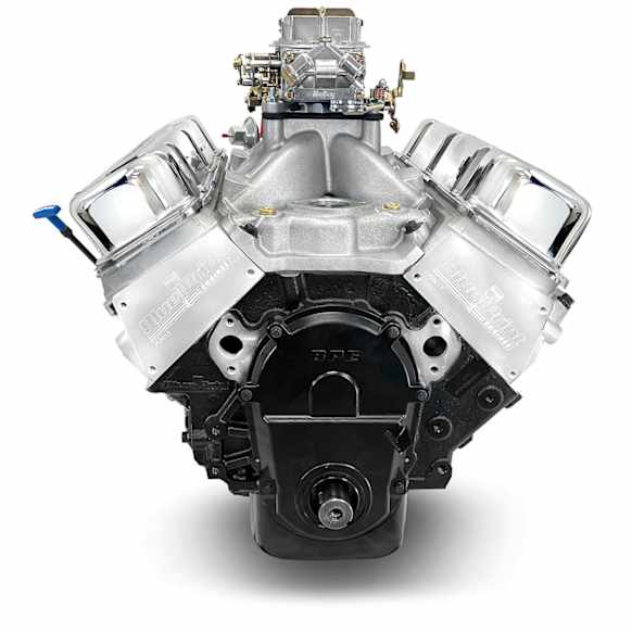 BP4967CTC GM BB COMPATIBLE 496 C.I. ENGINE - 600 HP - BASE DRESSED - HOLLEY CARBURETED