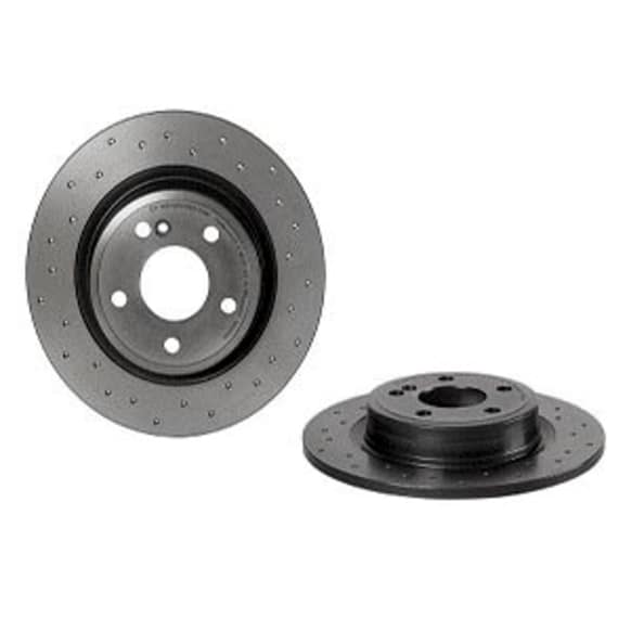 08.B348.4X Rear, Driver or Passenger Side Brake Disc, Cross-Drilled, Solid, 5 Lugs, 295 mm,, Xtra Series