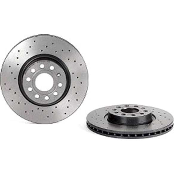 09.9772.1X Front, Driver or Passenger Side Brake Disc, Cross-Drilled, Vented, 5 Lugs, 312 mm,, Xtra Series