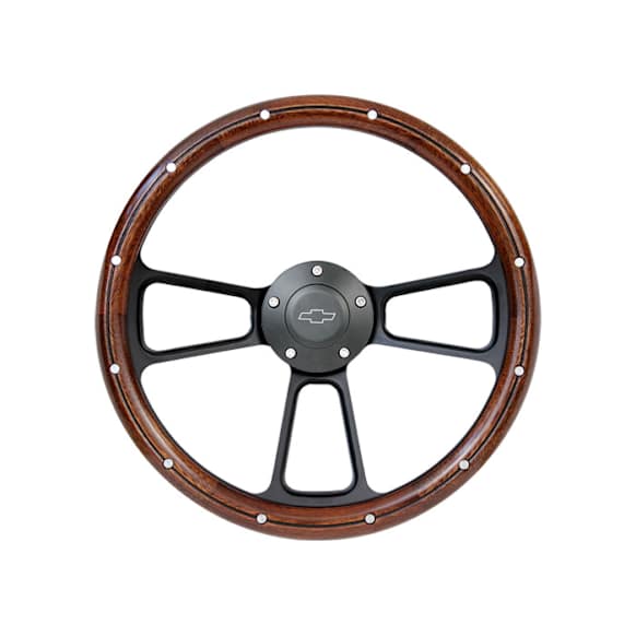 STRF8BW174-91 Steering Wheel - Wood, Aluminum, Standard, Direct Fit, Sold Individually