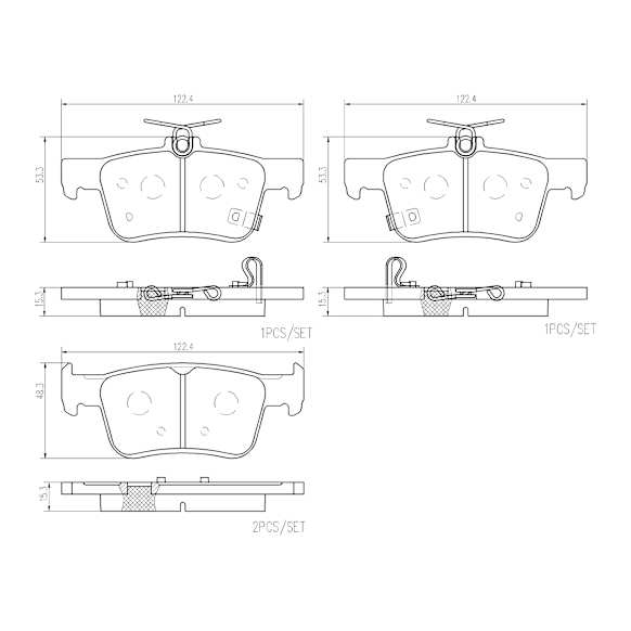 2022 Acura TLX - Rear Ceramic Brake Pad Set, NAO Series