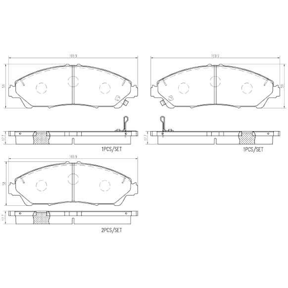 2016 Acura MDX - Front Ceramic Brake Pad Set, NAO Series
