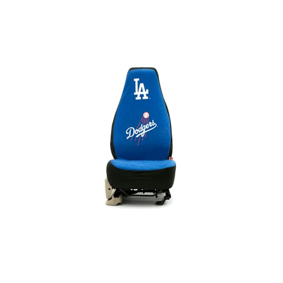 H6UW3D Seat Cover, Blue, Made of Suede, MLB Team Design, Los Angeles Dodgers Logo, Universal Seat Type Holda Series