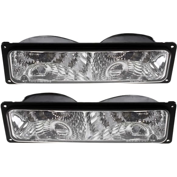 Front, Driver and Passenger Side Turn Signal Light, without Bulb, Diamond Design