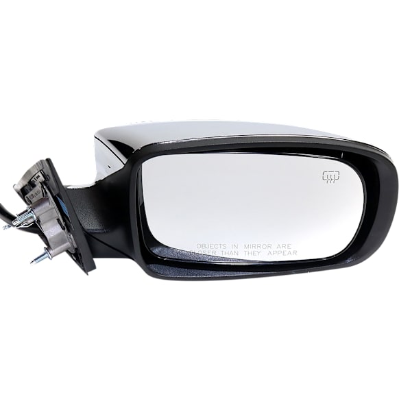 Passenger Side Mirror, Power, Manual Folding, Heated, Chrome, No Signal Light, With memory, No Puddle Light, No Auto-Dimming, No Blind Spot Feature