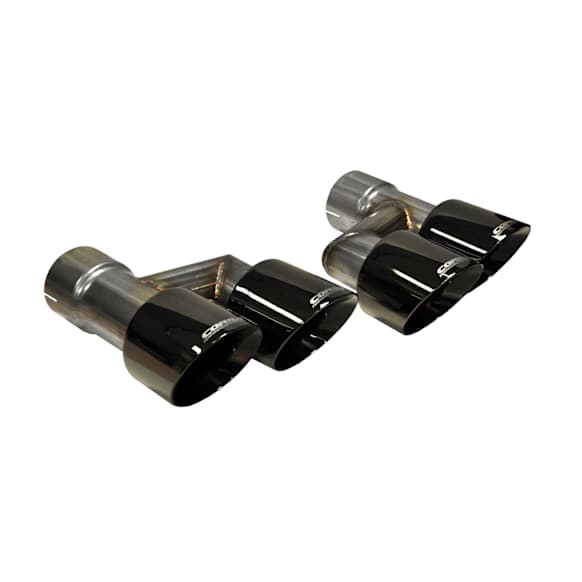 14333BLK Pro-Series Rear Exit Dual Exhaust Tips, 4 in. Black, Set of 2