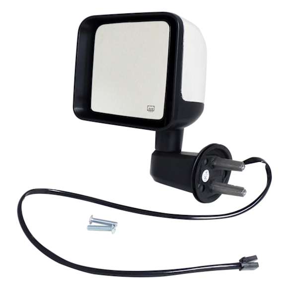 68249845AC Driver Side Mirror, Power Adjust, Heated, Manual Folding, Chrome, No Signal Light, No Memory, No Puddle Light, No Auto-Dimming, No Blind Spot Feature
