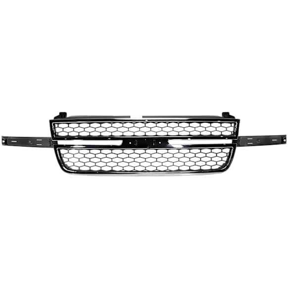 2003-2006 Chevrolet Silverado 1500 HD - Grille, Chrome Shell with Painted Gray Insert, For Models With Dale Earnhardt Package