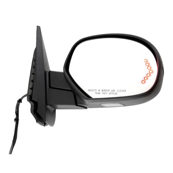 Passenger Side Mirror, Power, Heated, Power Folding, with 1 Paintable and 1 Textured Black Cap, No Memory, Standard Type, with Additional Paint To Match Cap, New Body Style