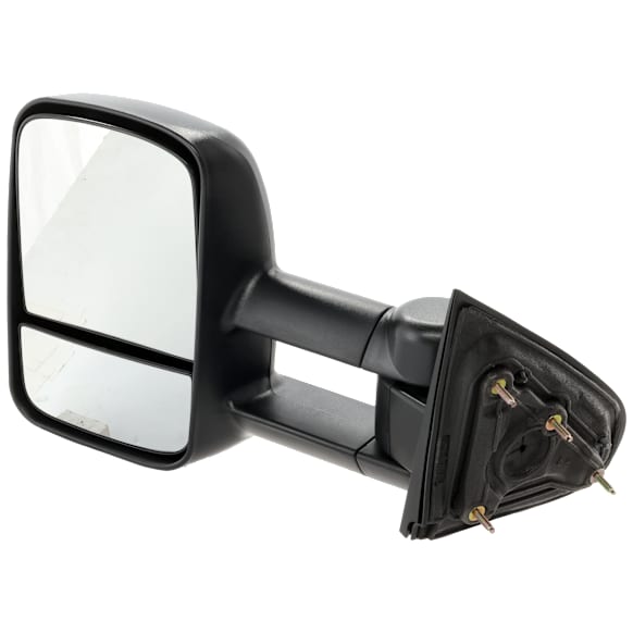 2018 Chevrolet Silverado 2500 HD LTZ - Driver Side Towing Mirror, Manual Adjust, Non-Heated, Textured Black, Manual Folding, No Signal Light, With Blind Spot Glass, No Memory, No Puddle Light, No Auto-Dimming