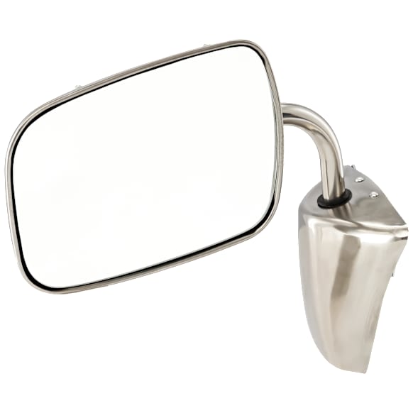 Driver or Passenger Side Mirror, Manual Adjust, Non-Heated, Manual Folding, Polished, No Signal Light, No Memory, No Puddle Light, No Auto-Dimming, No Blind Spot Feature