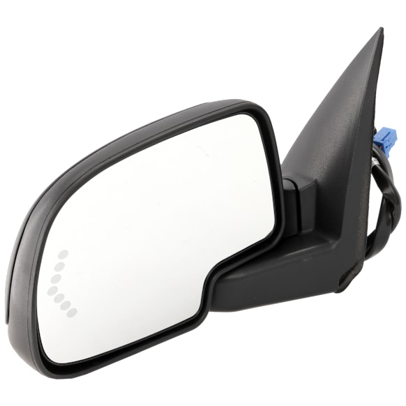Driver Side Non-Towing Mirror, Power, Heated, w/ 1 Paintable and 1 Textured Black Cap, Manual Folding, In-glass Signal Light, No Blind Spot Feature and Memory, w/ Puddle Light, w/o Auto-Dimming