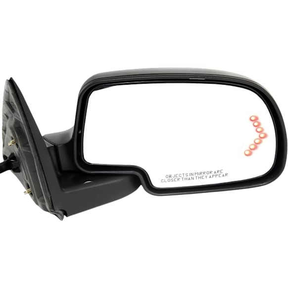 Passenger Side Non-Towing Mirror, Power, Heated, w/ 1 Paintable and 1 Textured Black Cap, Manual Folding, In-glass Signal Light, No Blind Spot Feature and Memory, w/ Puddle Light, w/o Auto-Dimming
