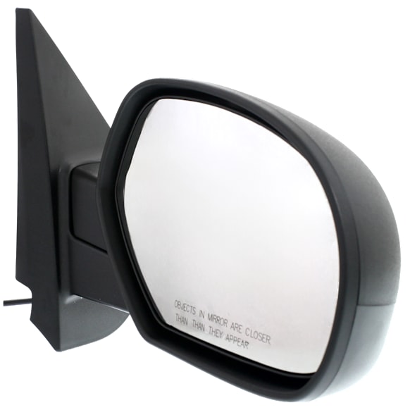 Passenger Side Mirror, Power Adjust, Heated, Manual Folding, Textured Black, No Signal Light, No Memory, No Puddle Light, No Auto-Dimming, No Blind Spot Feature