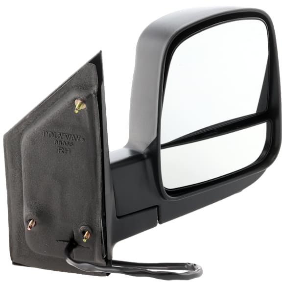 2023 Chevrolet Express 2500 LS - Passenger Side Mirror, Power Adjust, Heated, Textured Black, Manual Folding, No Signal Light, With Blind Spot Glass, No Memory, No Puddle Light, No Auto-Dimming
