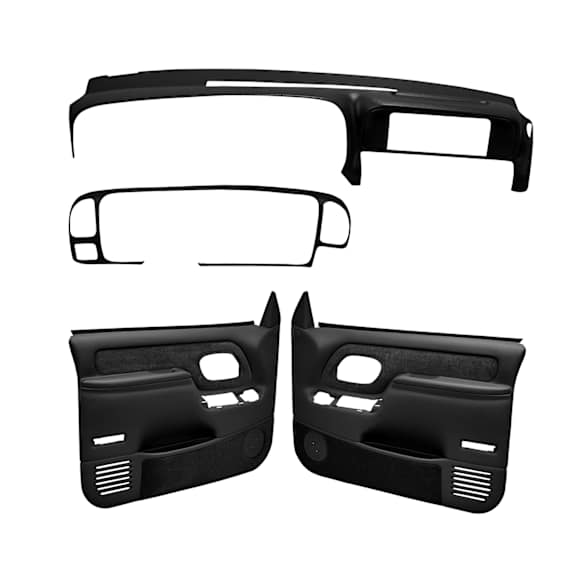 1997 Chevrolet K2500 Suburban - Dash Cap, Door Panel, Full Power Only; Padded Armrest; Weather Stripping; New Fasteners, ABS Plastic, Black