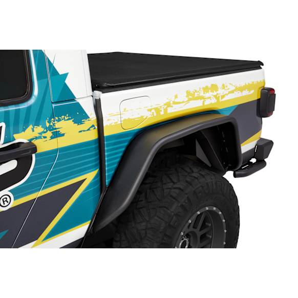 49664-01 Rear, Driver or Passenger Side Fender Flares, Black Granite Series