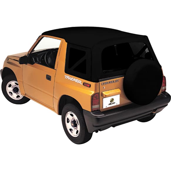 2002 Chevrolet Tracker - Replace-A-Top Soft Top, Without Frame (Requires Factory Frame), No Door Skins Included; For OEM  Hardware, Black, Dual-layer poly-cotton vinyl