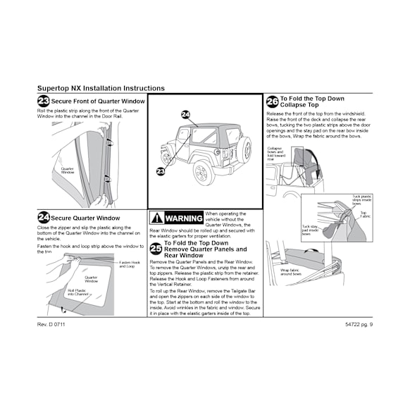 2014 Jeep Wrangler - Supertop NX Soft Top, With Frame (Frame Included), No Doors Included, Black diamond, Dual-layer poly-cotton vinyl