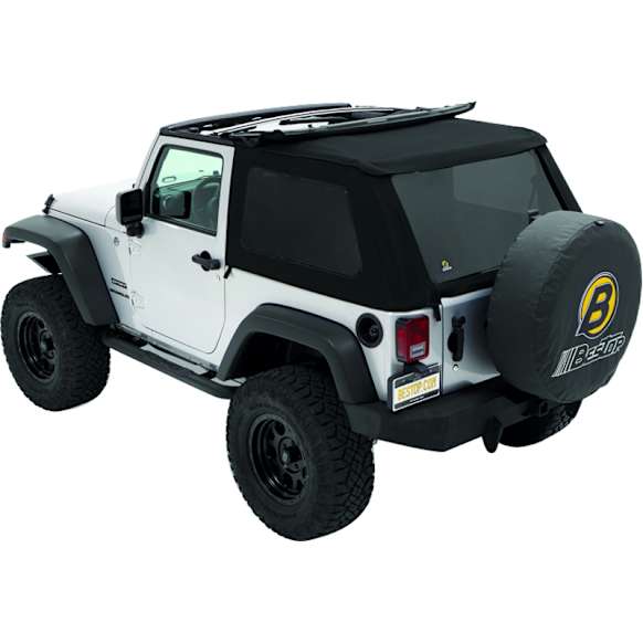 2004 Jeep Wrangler - Trektop Fastback Soft Top, With Frame (Frame Included), TJ Body; No Doors Included, Black twill, OEM 3-layer twill