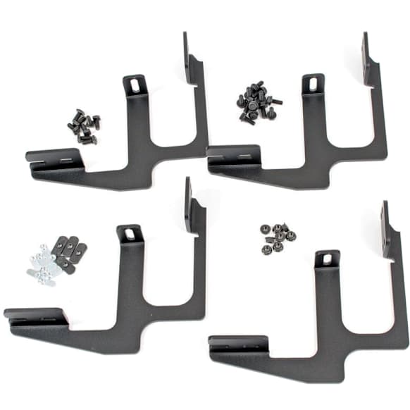 DZ16213 Running Board Mounting Kit - Powdercoated Textured Black, Steel, Direct Fit, Kit