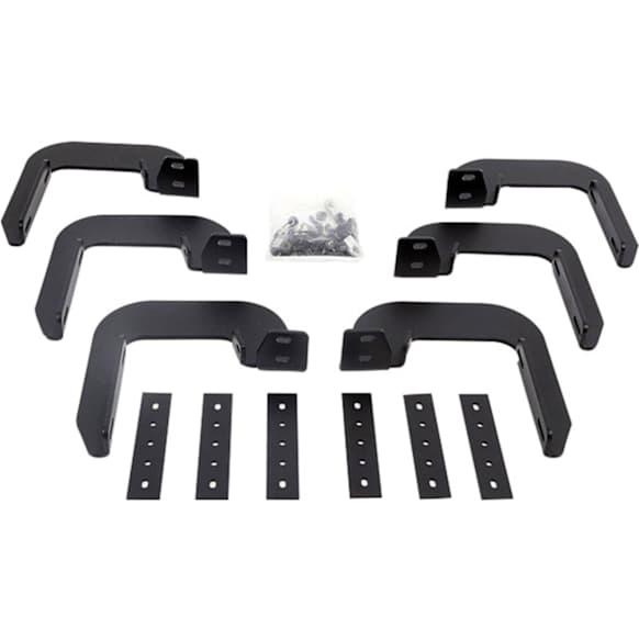 DZ15325 Running Board Mounting Kit - Powdercoated Textured Black, Steel, Direct Fit, Kit