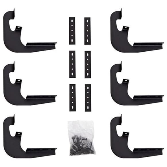 DZ15340 Running Board Mounting Kit - Textured Black, Steel, Custom Fit, Kit