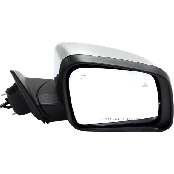 2011-2022 Dodge Durango - Passenger Side Mirror, Power Adjust, Heated, Manual Folding, Chrome, In-housing Signal Light, With Memory, No Puddle Light, No Auto-Dimming, With Blind Spot Detection in Glass