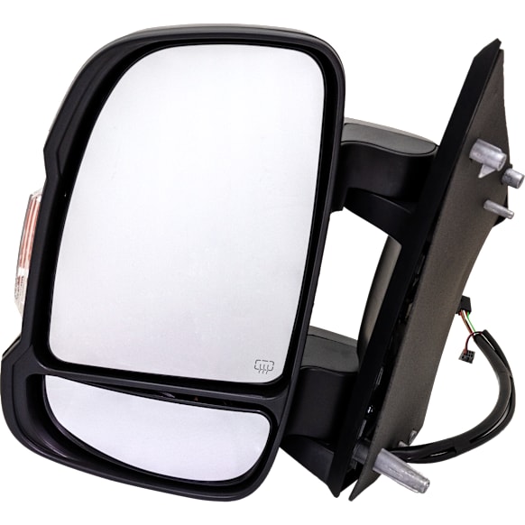 2023 Ram ProMaster 2500 - Driver Side Mirror, Power Adjust, Heated, Textured Black, Power Folding, In-housing Signal Light, No Blind Spot Feature, No Memory, No Puddle Light, No Auto-Dimming